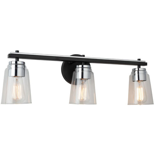 Essex LED 25 inch Black and Chrome Bathroom Vanity Wall Light