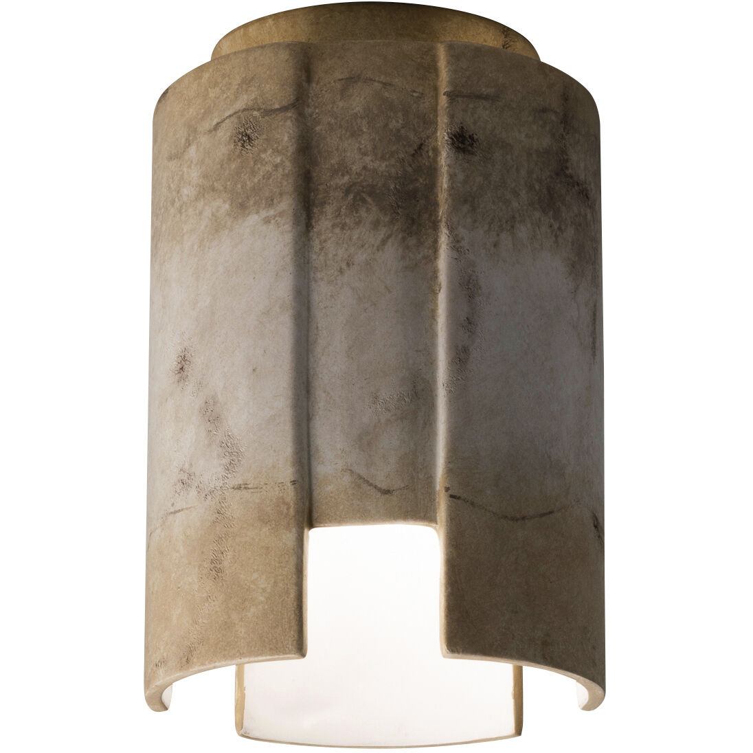 Radiance Collection 1 Light 6.25 inch White Crackle Outdoor Flush-Mount