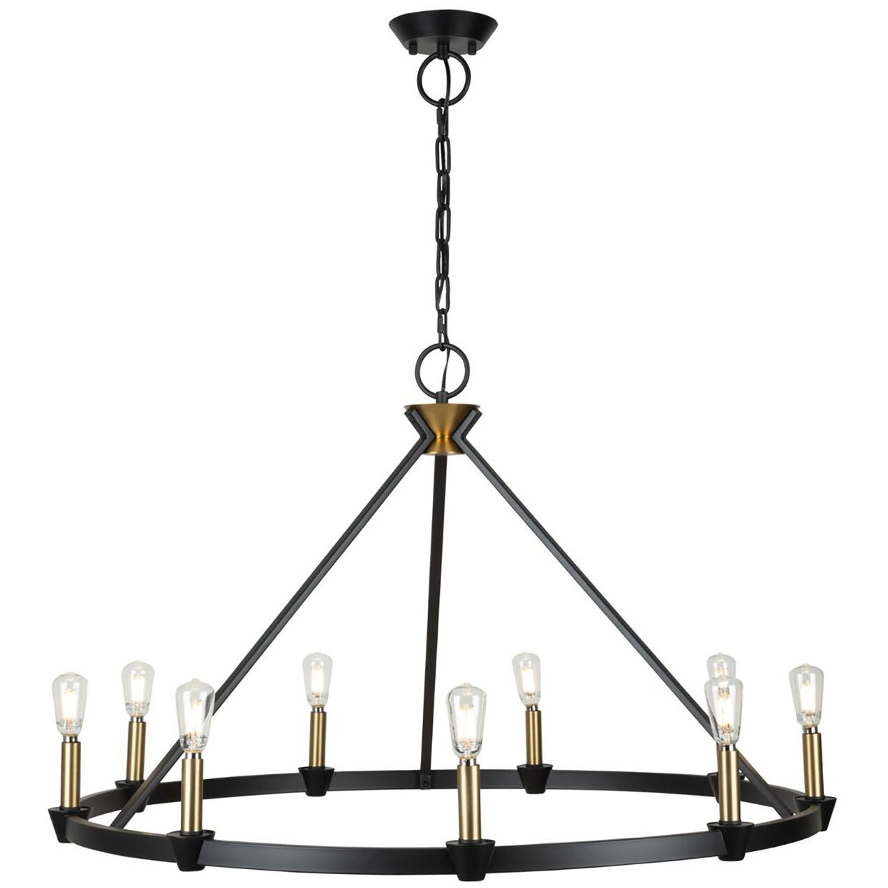 Notting Hill LED 36 inch Black and Brushed Brass Chandelier Ceiling Light