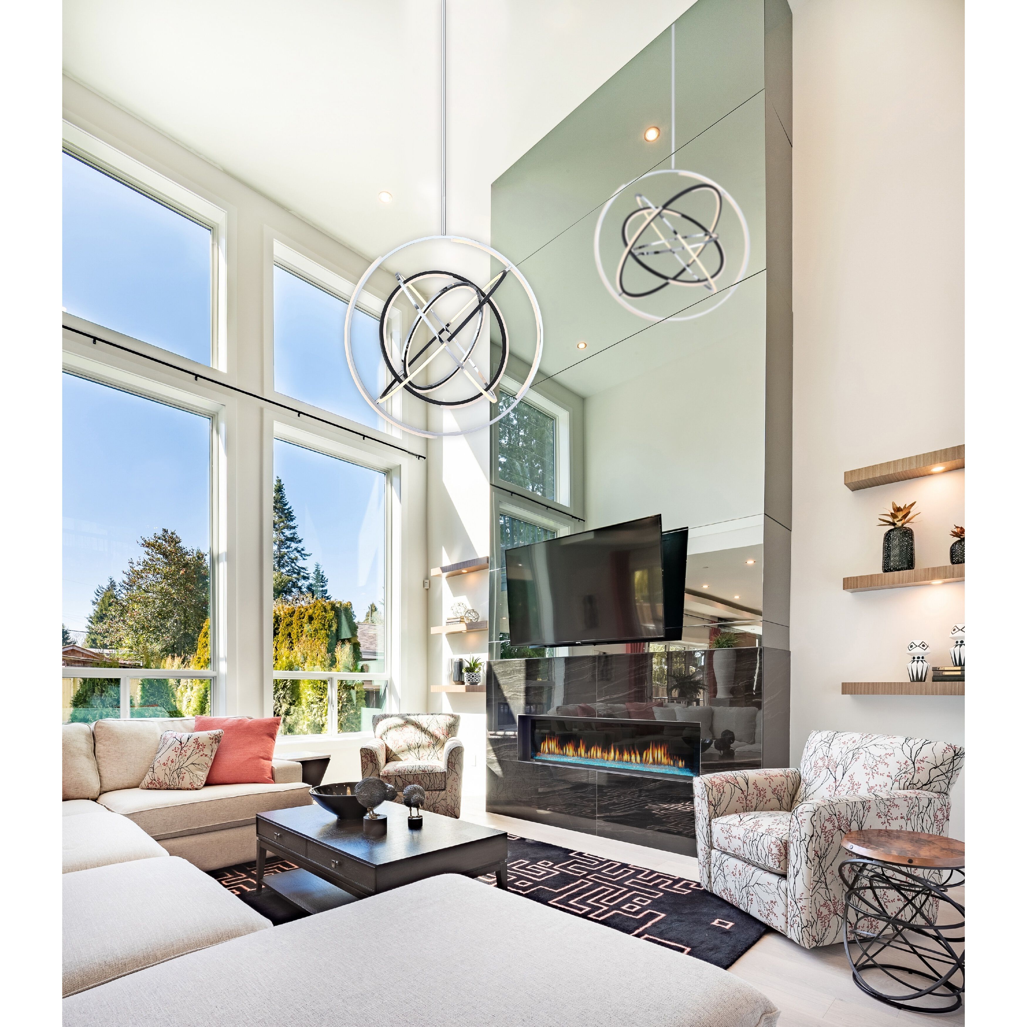 Trilogy LED 32 inch Polished Nickel Pendant Ceiling Light