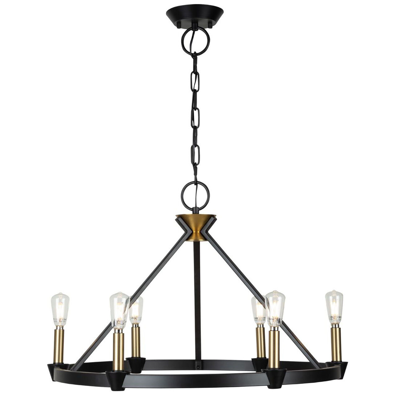 Notting Hill LED 26 inch Black and Brushed Brass Chandelier Ceiling Light