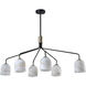 Crema 6 Light 40.55 inch Black and Brushed Brass Chandelier Ceiling Light