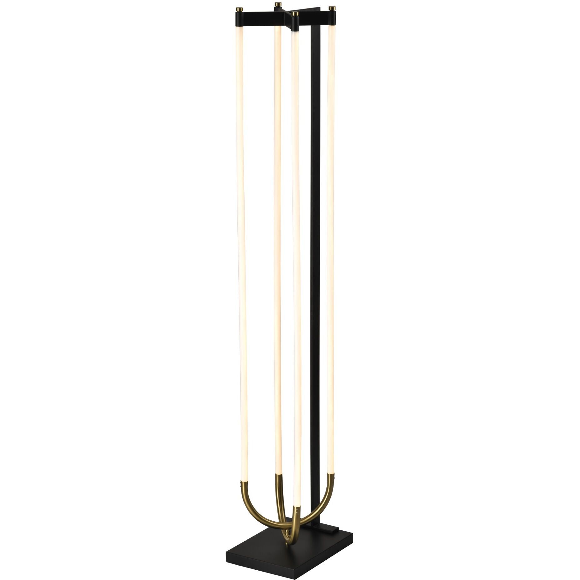 Cascata 64.96 inch 72 watt Black and Brushed Brass Floor Lamp Portable Light
