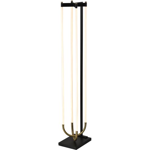 Cascata 64.96 inch 72 watt Black and Brushed Brass Floor Lamp Portable Light