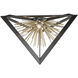 Sunburst LED 20.5 inch Matte Black and Satin Brass Flush Mount Ceiling Light