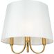 Rhythm LED 15.7 inch Brushed Gold Semi-Flush Mount Ceiling Light