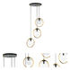 Lugano LED 17 inch Black and Vintage Brass Pendant Ceiling Light