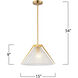 Baltic LED 15 inch Black and Brass Pendant Ceiling Light