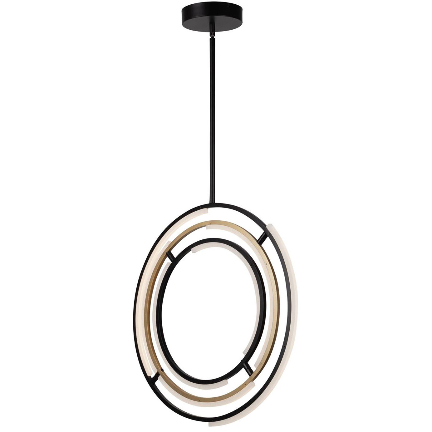 Trilogy LED 24 inch Black and Brass Pendant Ceiling Light