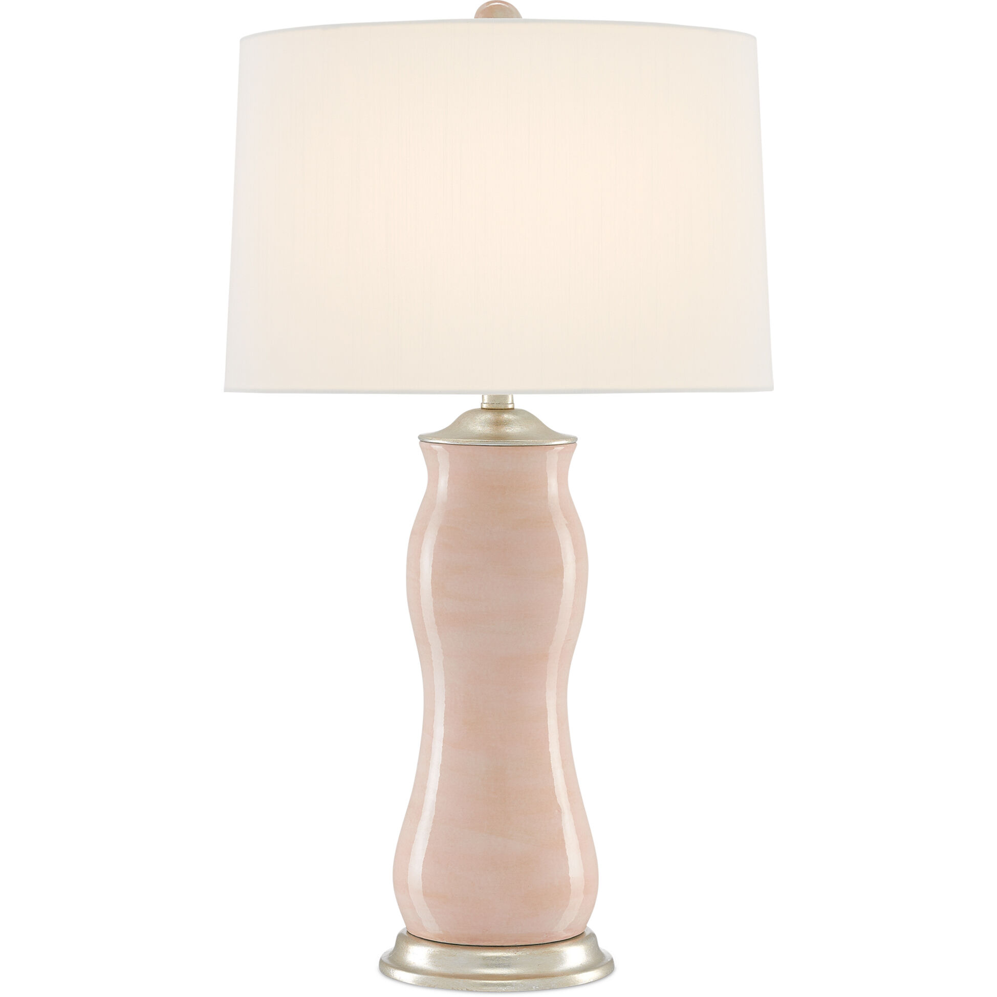 Ondine 30.5 inch 150 watt Blush/Silver Leaf Table Lamp Portable Light