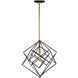 Artistry 1 Light 16 inch Matte Black and Harvest Brass Down Pendant Ceiling Light in Matte Black and Satin Brass