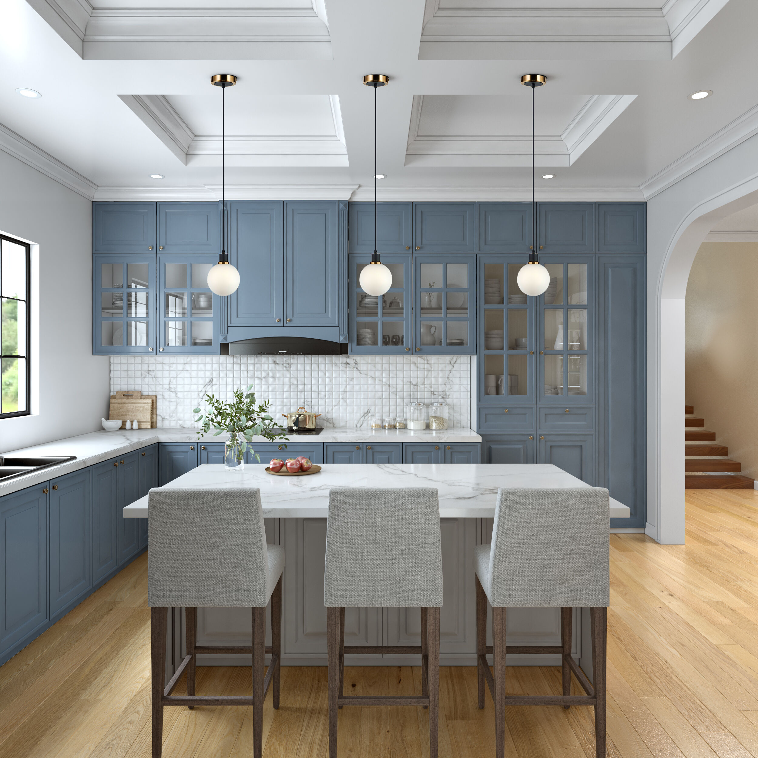 Gem LED 6 inch Black and Brushed Brass Pendant Ceiling Light in White