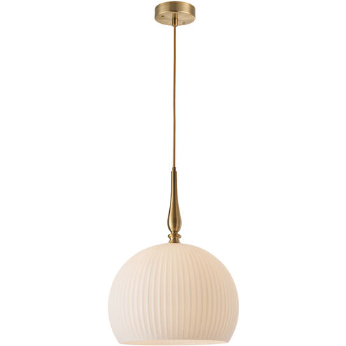 Kate 1 Light 9.8 inch Brushed Brass Pendant Ceiling Light