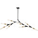 Filiali LED 45.5 inch Black and Harvest Brass Chandelier Ceiling Light