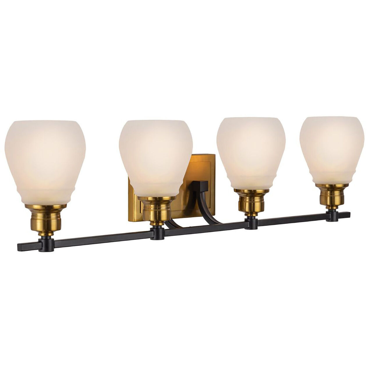 Nelson LED 31.02 inch Black and Brass Bathroom Vanity Wall Light