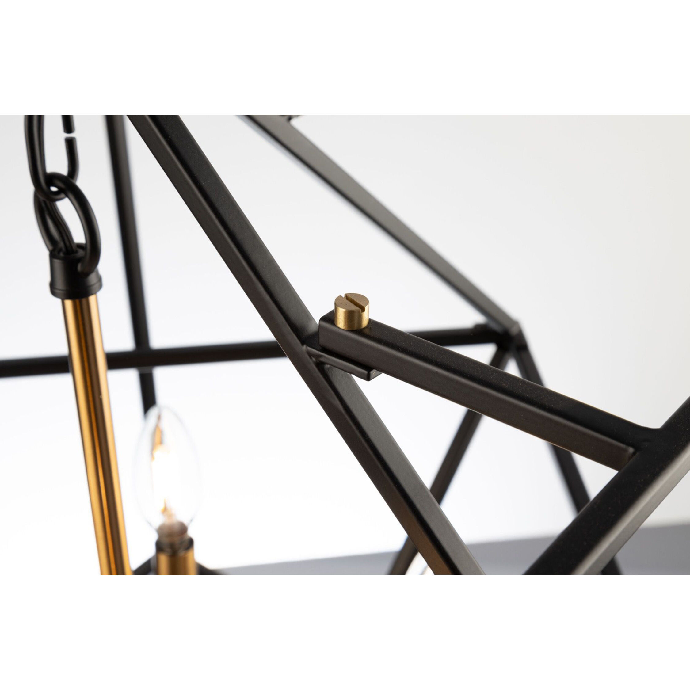 Roxton LED 25 inch Matte Black and Harvest Brass Chandelier Ceiling Light