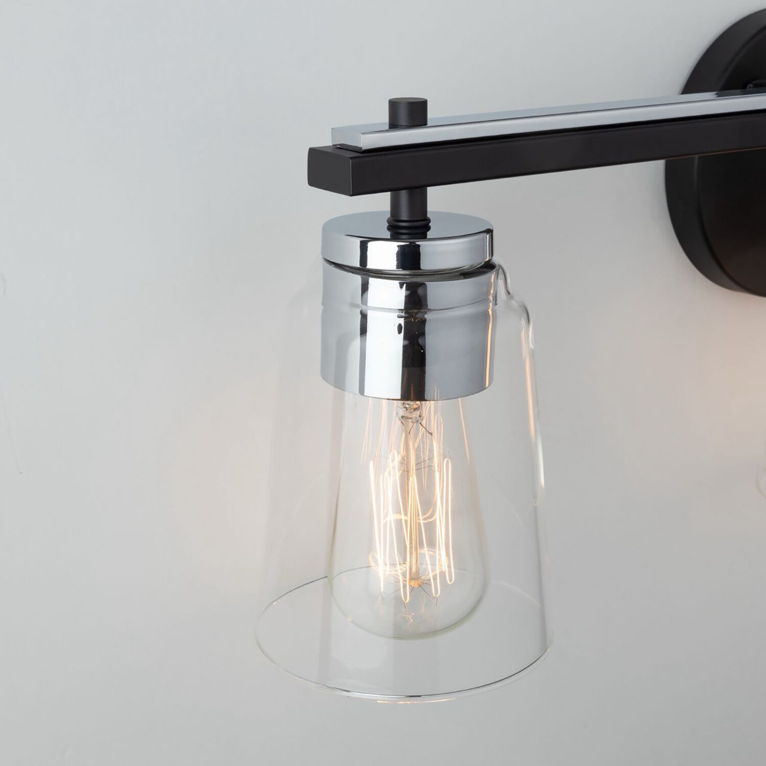 Essex LED 25 inch Black and Chrome Bathroom Vanity Wall Light