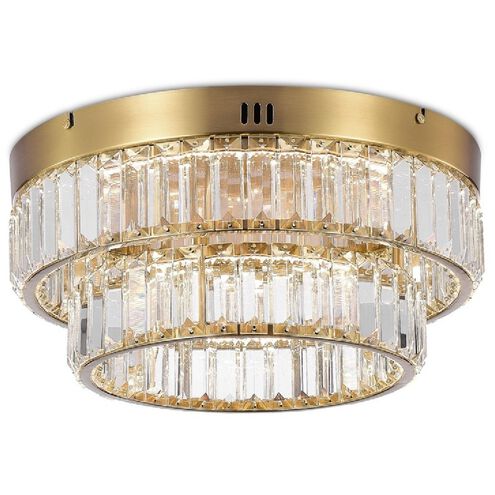 Stella LED 15.74 inch Brushed Brass Flush Mount Ceiling Light in Black and Brass
