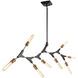 Filiali LED 45.5 inch Black and Harvest Brass Chandelier Ceiling Light