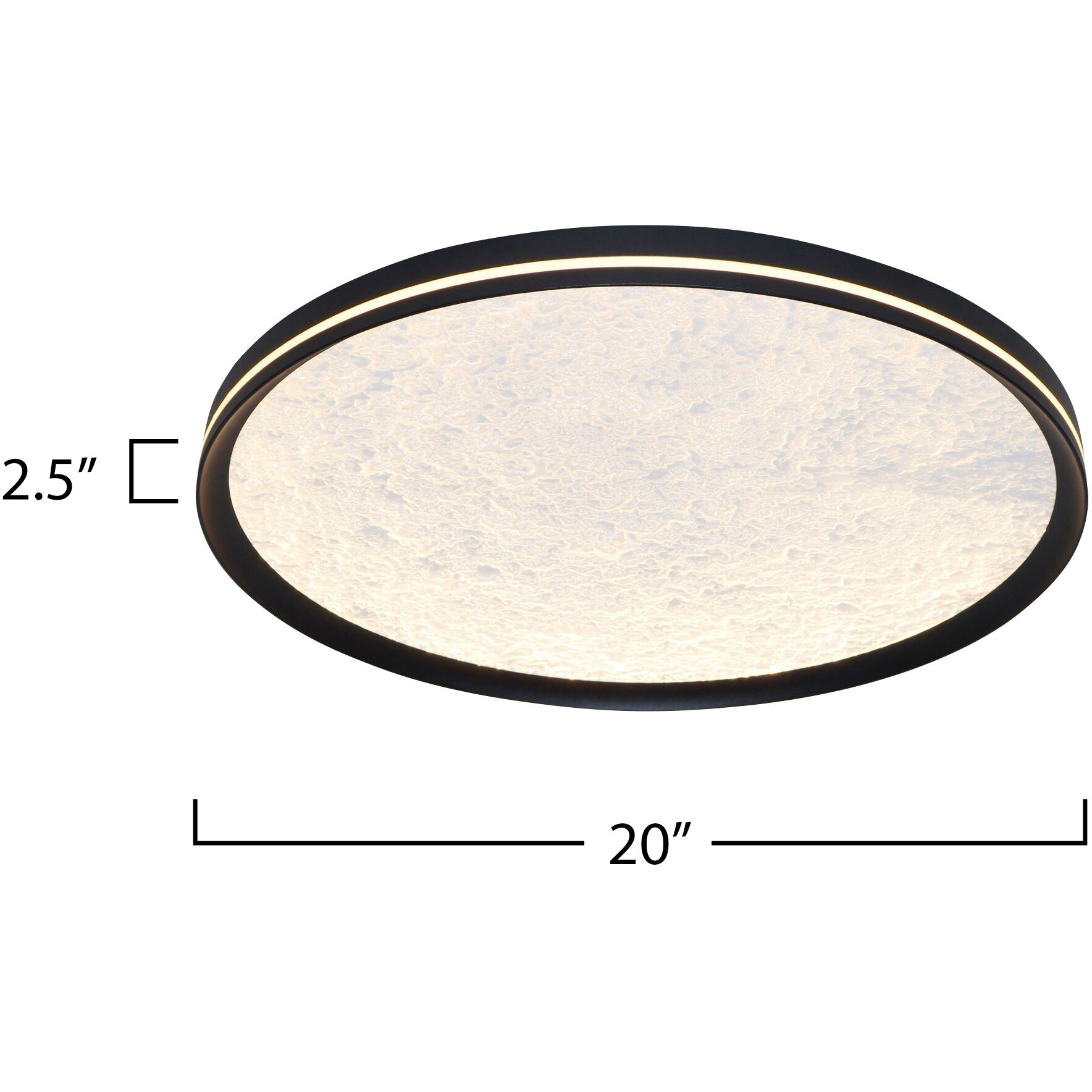 Luna LED 20 inch Black Flush Mount Ceiling Light