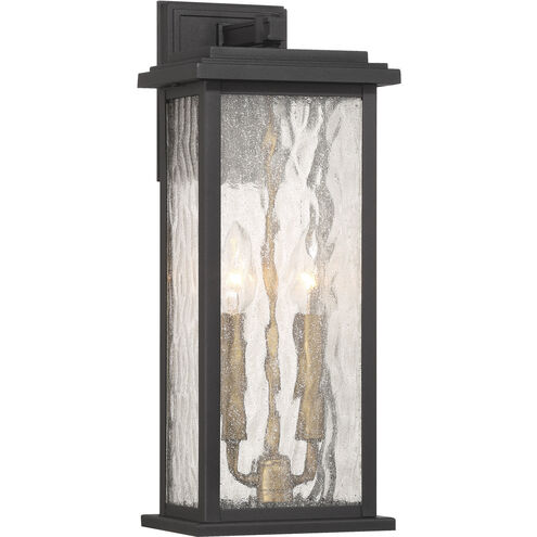 Estate 2 Light 17 inch Black and Brass Outdoor Wall Sconce