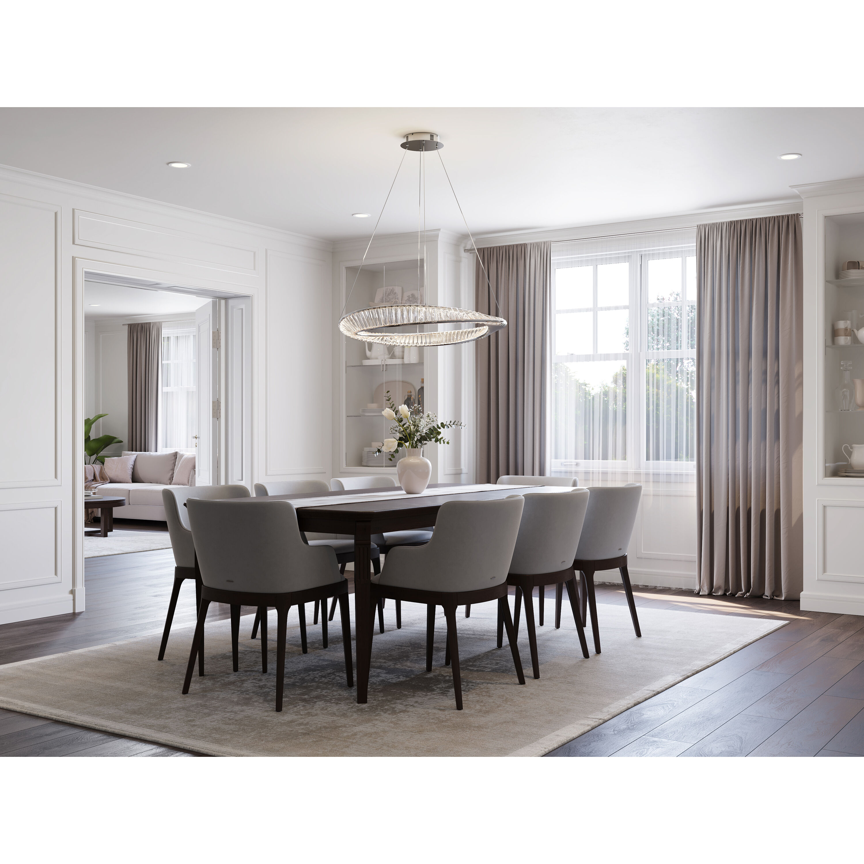 Stella 31.5 inch Satin Nickel Pendant Ceiling Light