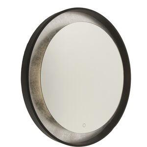 Reflections 31.5 X 31.5 inch Oil Rubbed Bronze and Silver Leaf Wall Mirror, with LED Light
