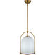 Dahlia 1 Light 11.5 inch Brushed Brass Pendant Ceiling Light