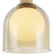 Juna 1 Light 7.9 inch Brass and Travertine Pendant Ceiling Light