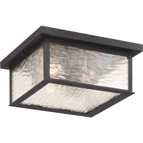 Estate 3 Light 12 inch Black and Brass Outdoor Flush Mount