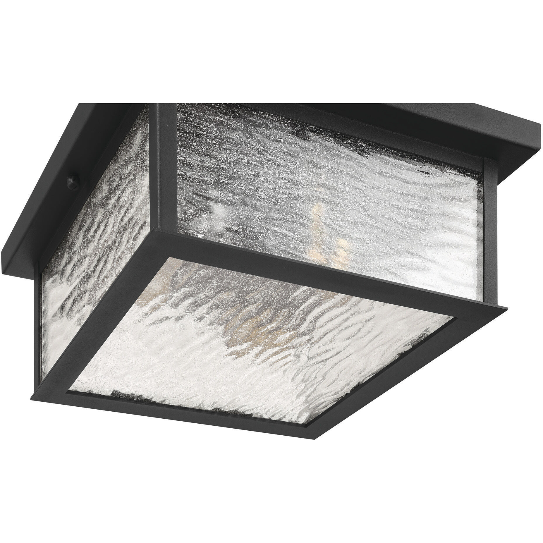 Estate 3 Light 12 inch Black and Brass Outdoor Flush Mount