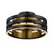Toledo LED 14.5 inch Black and Brushed Brass Semi-Flush Mount Ceiling Light
