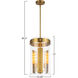 Dahlia 3 Light 10.25 inch Brushed Brass Pendant Ceiling Light