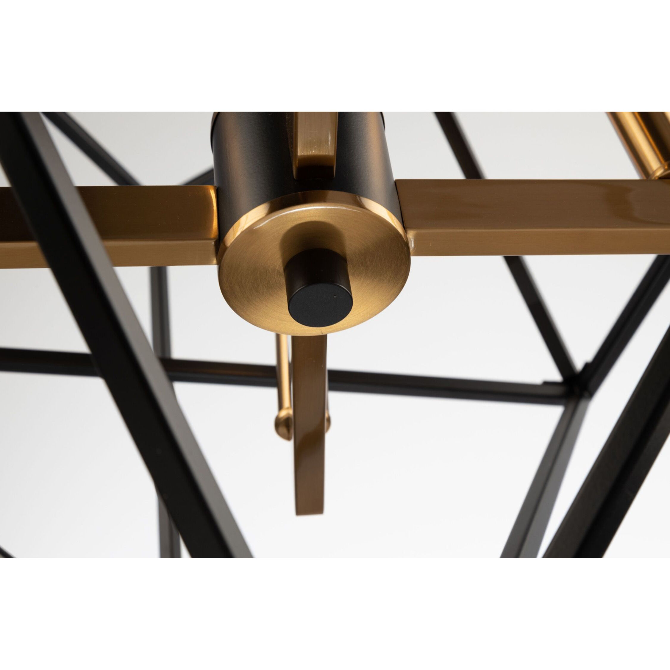 Roxton LED 25 inch Matte Black and Harvest Brass Chandelier Ceiling Light