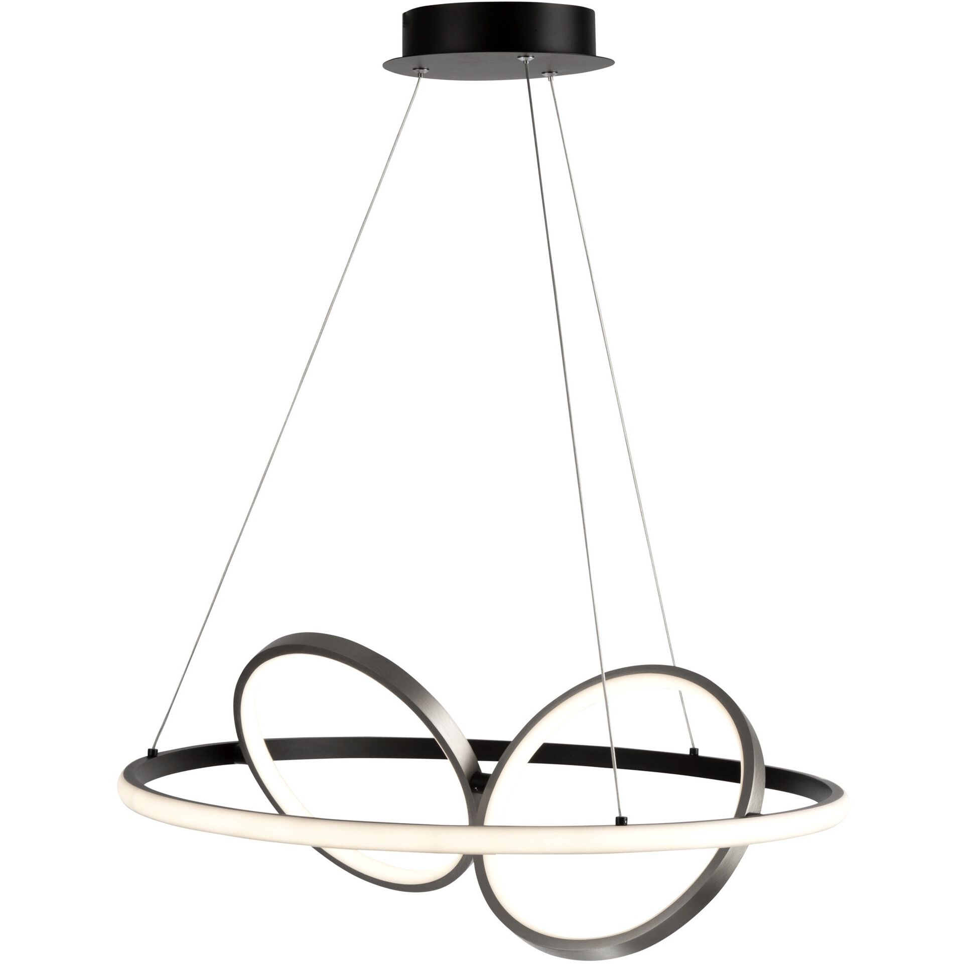 Gemini LED 23.3 inch Black and Nickel Pendant Ceiling Light