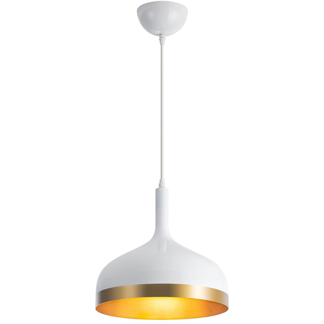 Dash LED 12 inch White and Gold Pendant Ceiling Light