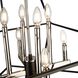 Roxton 8 Light 32 inch Matte Black and Polished Nickel Linear Chandelier Ceiling Light