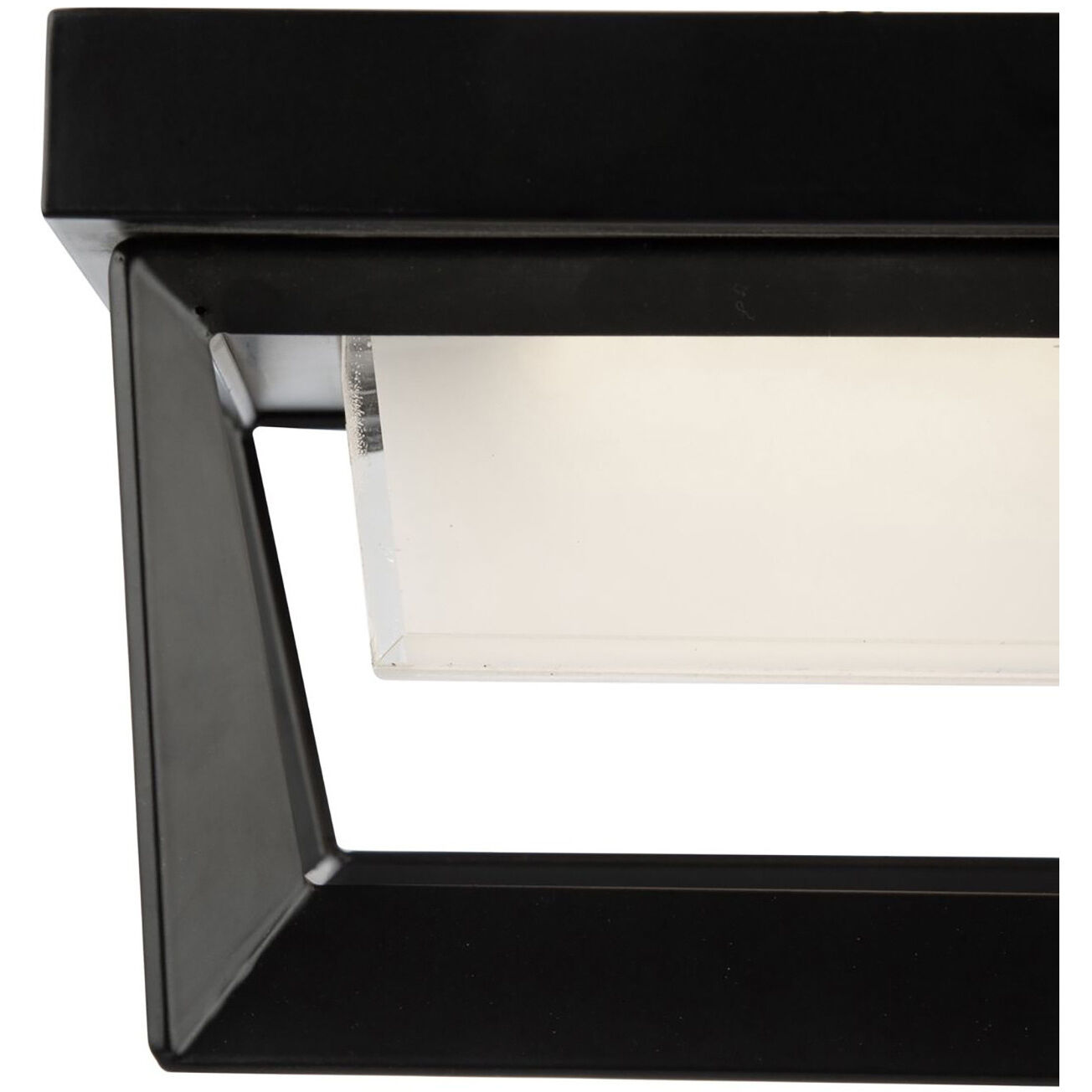 Waterbury LED 9.1 inch Black Outdoor Flush Mount, Coach Light