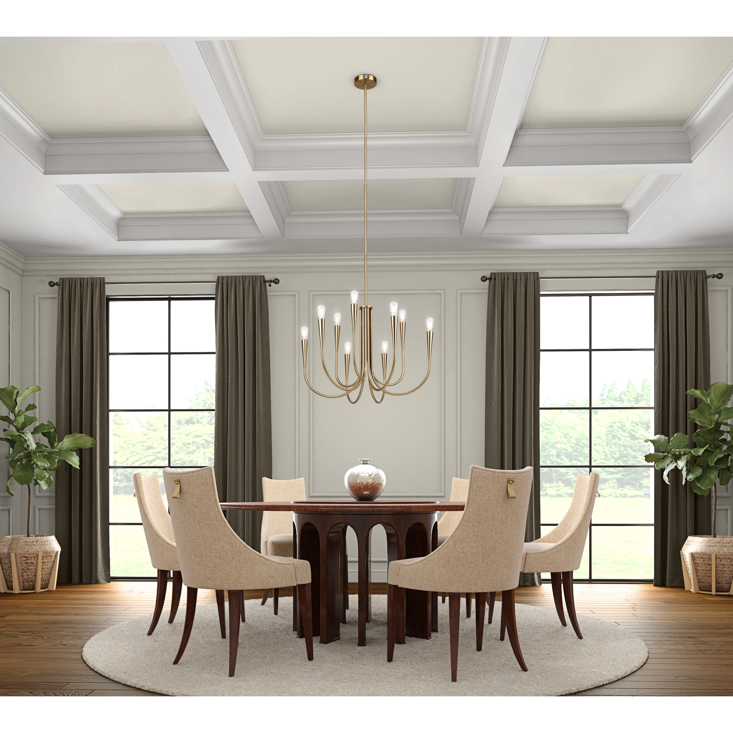 Bronte LED 25.25 inch Brass Chandelier Ceiling Light