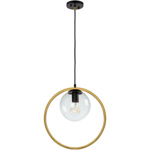 Lugano LED 14 inch Black and Vintage Brass Pendant Ceiling Light