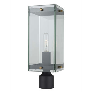 Bradgate LED 19.25 inch Matte Black and Harvest Brass Outdoor Post Lantern