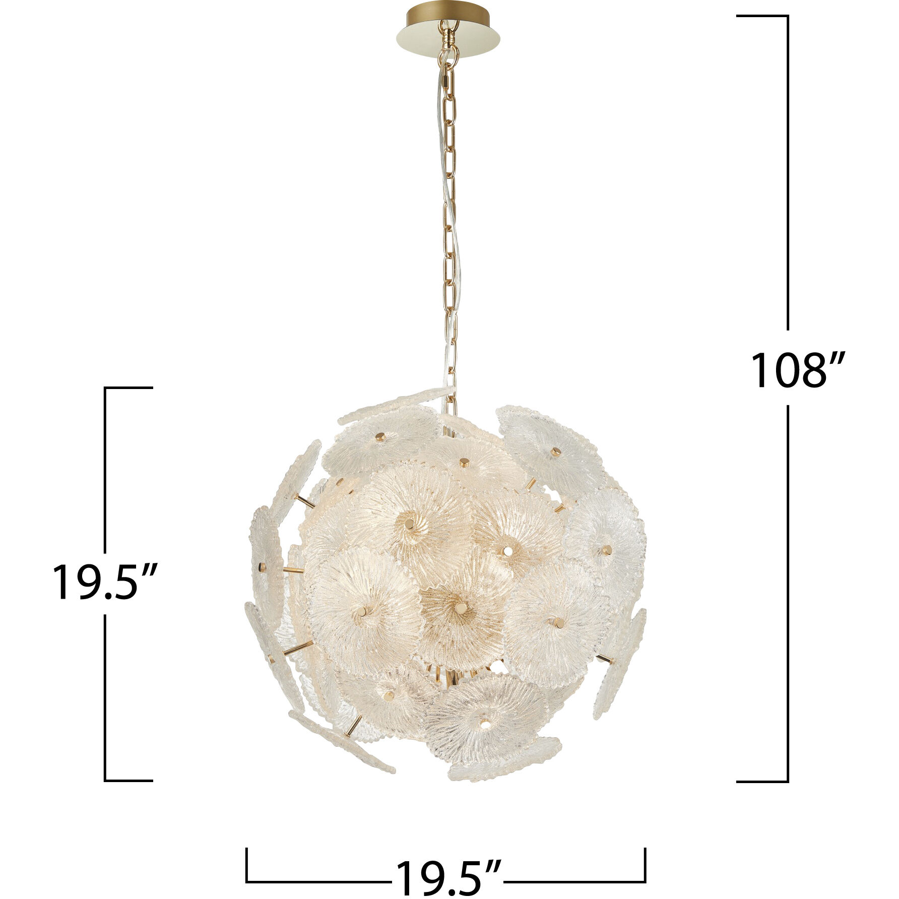 Bloom LED 19.5 inch Brass Chandelier Ceiling Light