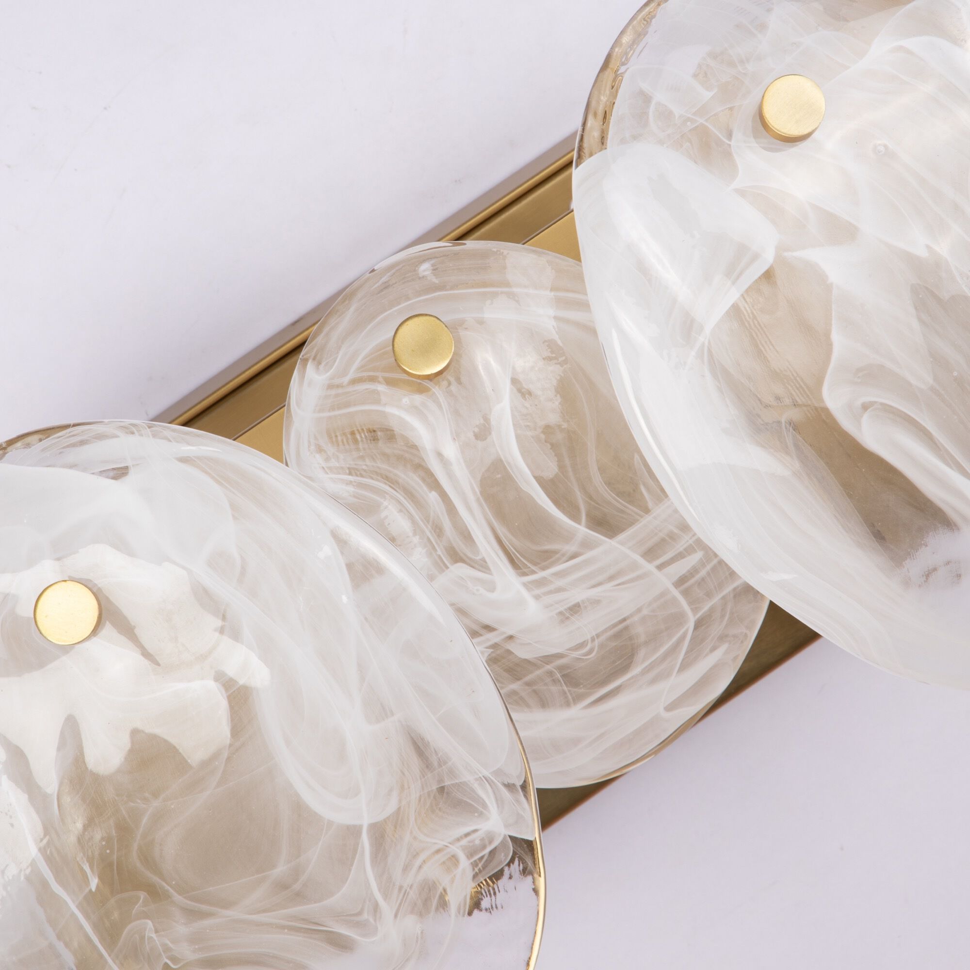 Lily 4 Light 26.26 inch Brushed Brass Bathroom Vanity Wall Light