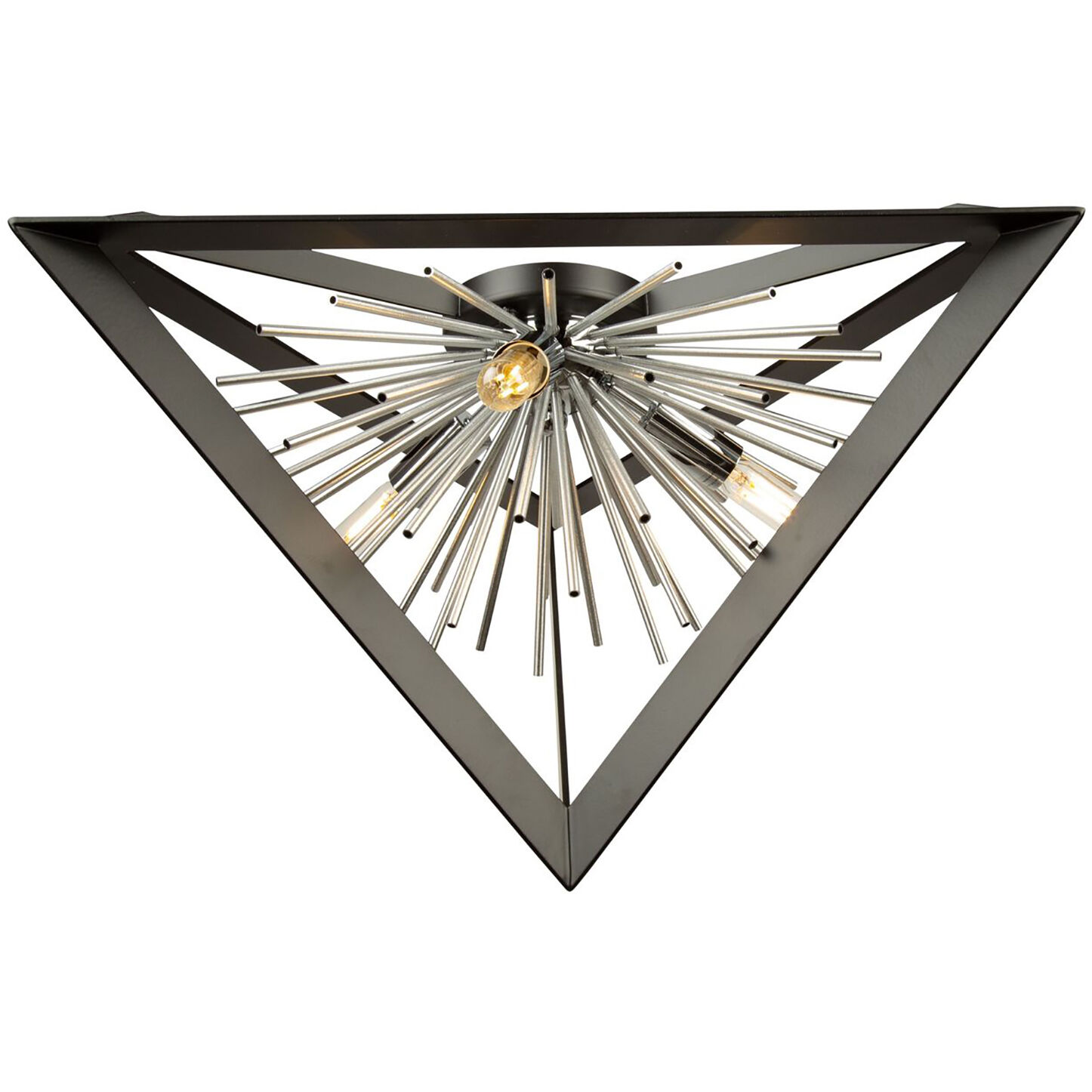 Sunburst LED 20.5 inch Matte Black and Chrome Flush Mount Ceiling Light