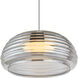 Haze LED 16 inch Black Pendant Ceiling Light in Smoke