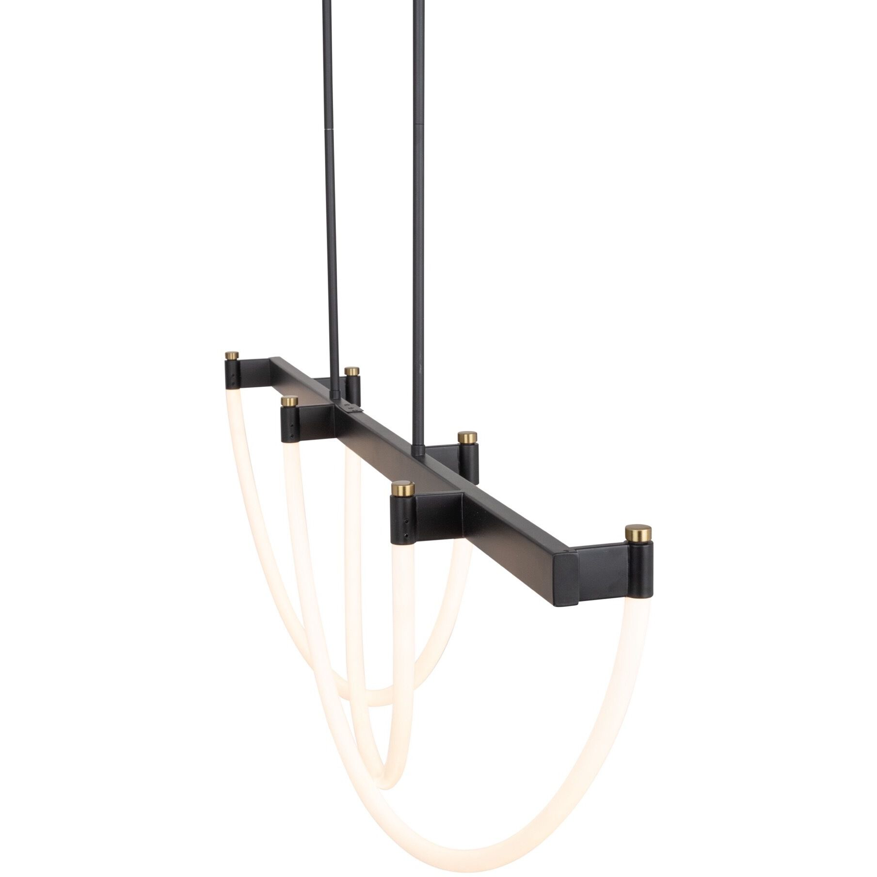 Cascata LED 45 inch Black and Brushed Brass Island Light Ceiling Light