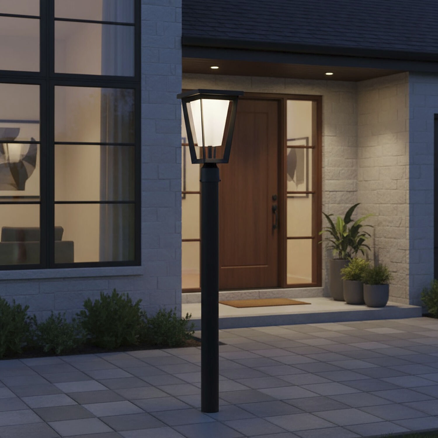 Waterbury LED 11 inch Black Outdoor Post Lantern, Coach Light