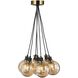 Gem LED 18 inch Black and Brushed Brass Down Pendants Ceiling Light