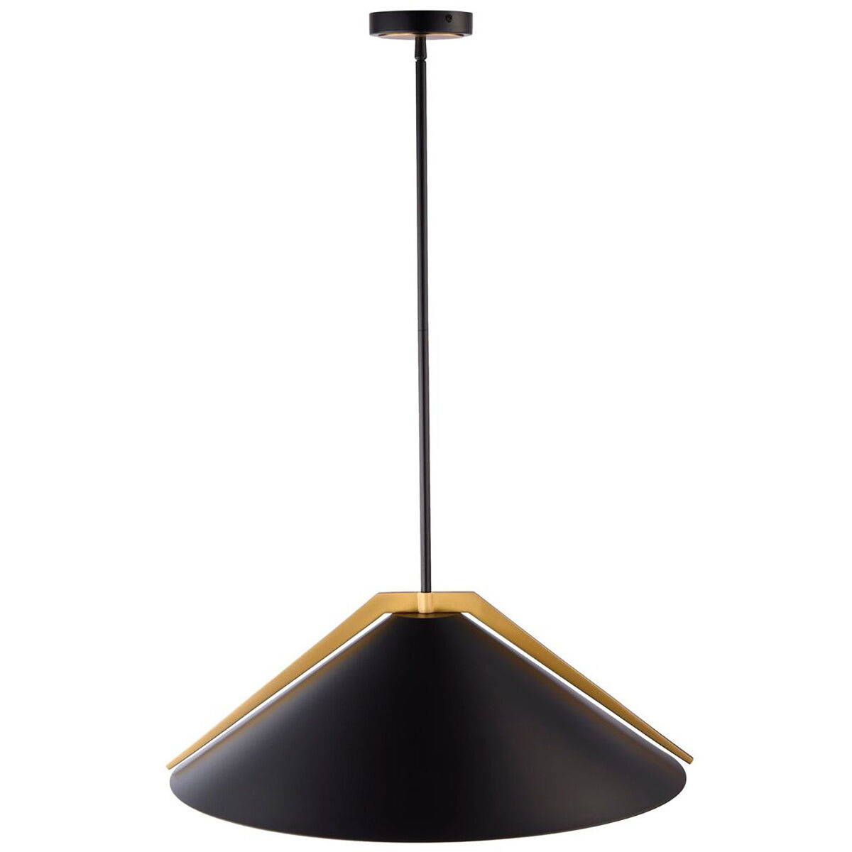 Baltic LED 24 inch Black and Brushed Brass Pendant Ceiling Light
