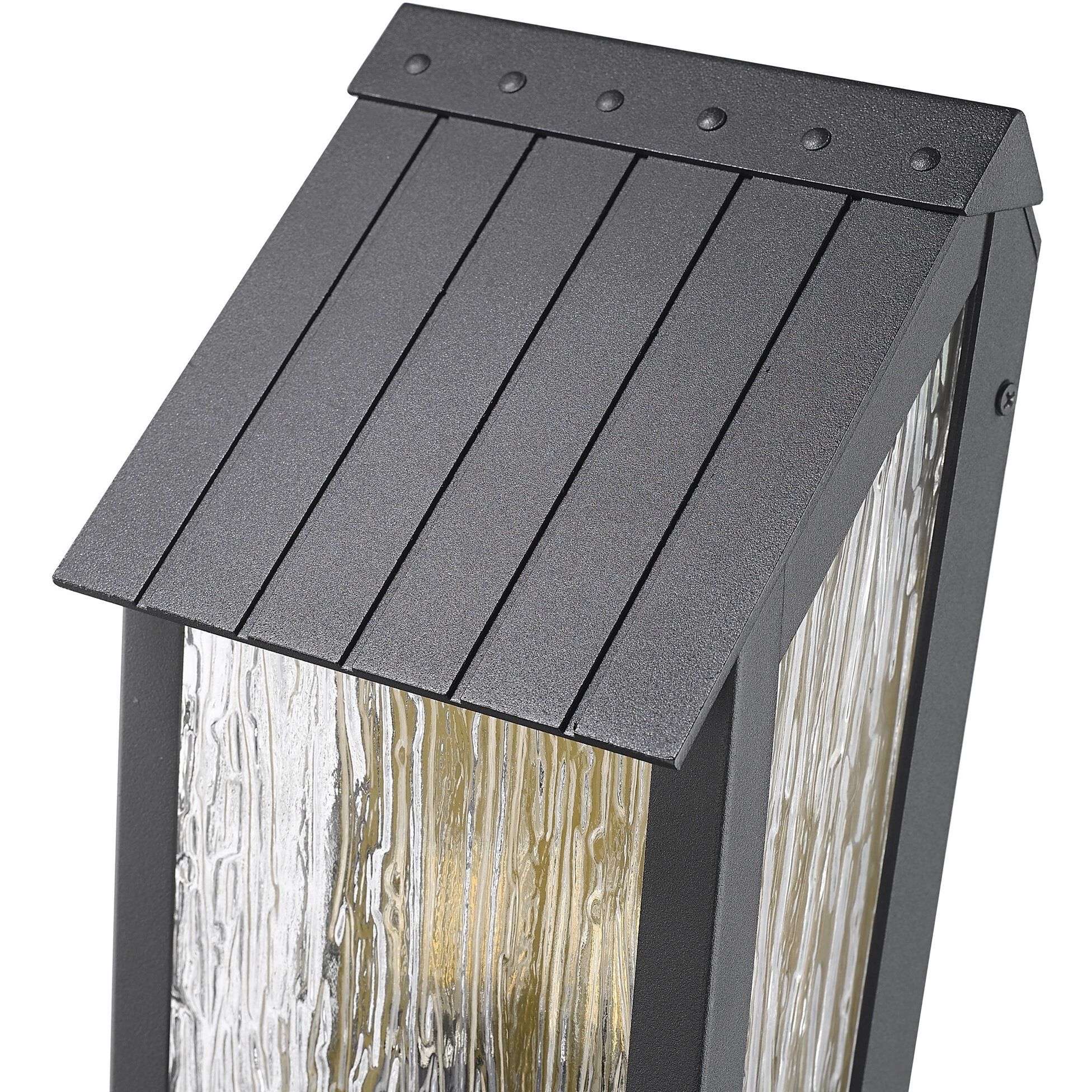 Point 2 Light 13.5 inch Black and Brass Outdoor Wall Sconce